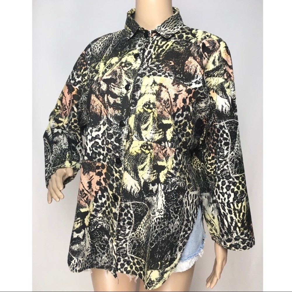 Vintage 80/90's Cotton Cool Tiger Cat Button Up